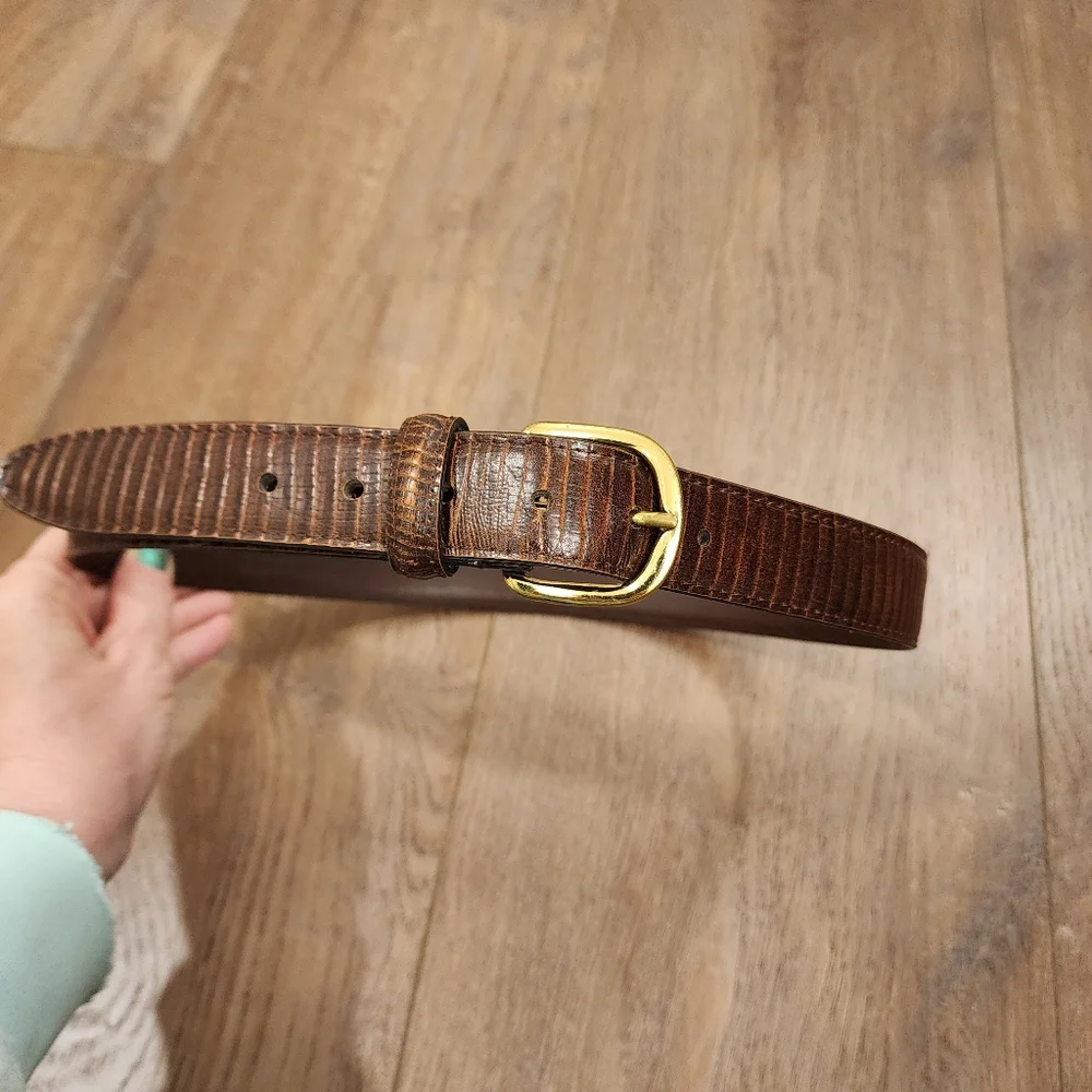 Men's Brown Belt Full Grain Leather Handcrafted USA Solid Brass Buckle size 30